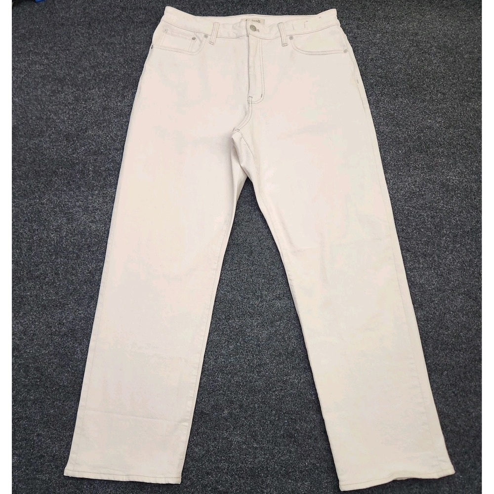 Madewell Womens 32 Curvy '90s Straight Ivpry Cream Jeans NWOT Clean Girl Ecru
